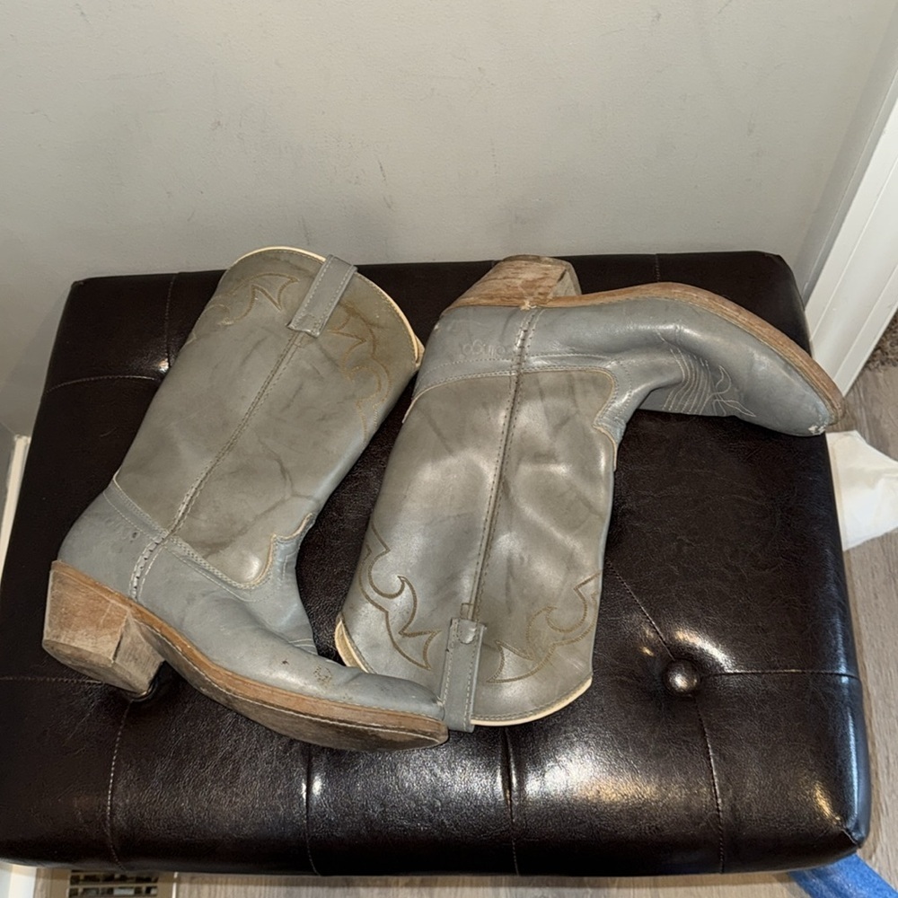 Vintage gray Dingo distressed rugged worn cowboy western boots size 9D - Picture 14 of 14